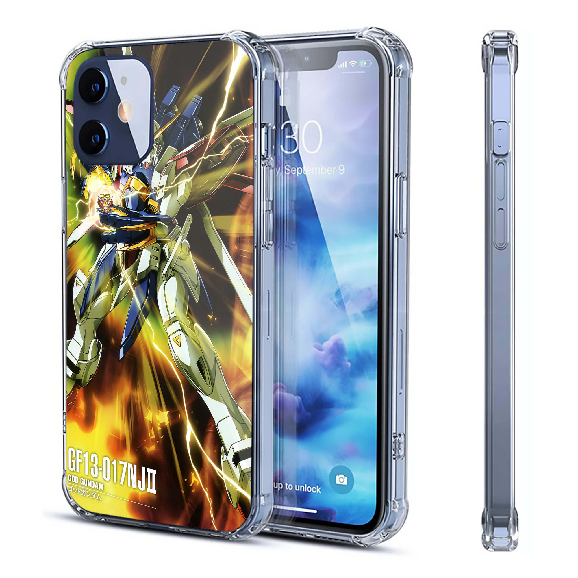 （画像用） 機動戦士ガンダム Mobile Suit Gundam 【iPhone 12シリーズ対応】透明スマホケース（クリアソフトケース）